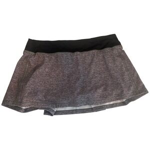 Lululemon Pace Rival Skort Gray Black Built In Shorts Athletic Tennis Golf Sz 8